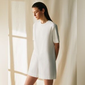 ZARA Home Medium Ivory Short Sleeve Round Neck Playsuit Romper